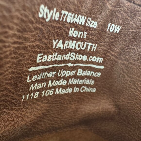 Eastland Brown Leather Boat Shoes‎ Moc Toe & Lace Detail Style Yarmouth Size 10W - Picture 12 of 12